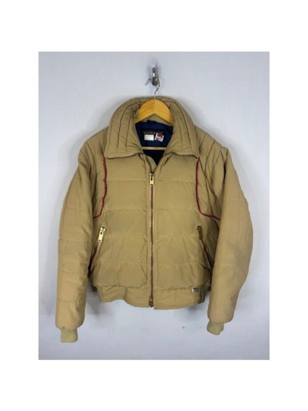 Vintage Expertise by White Stag 70s Tan Down Puffer Jacket Made in USA Men M